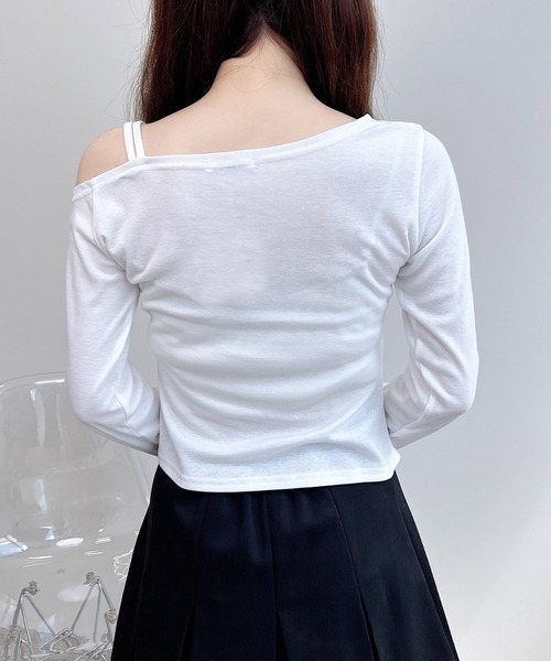 INGNI(イング)の「【WEB限定】アシメドロストカットソー(Tシャツ/カットソー・レディース・オフホワイト/ブラック/グレー・M)」の15枚目の写真