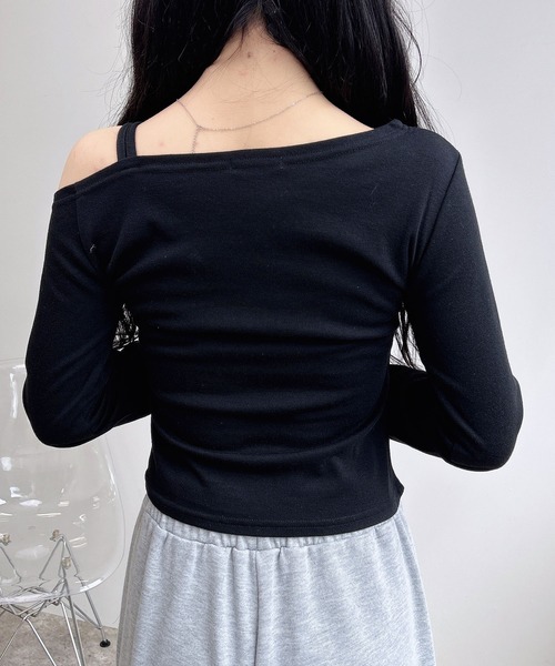 INGNI(イング)の「【WEB限定】アシメドロストカットソー(Tシャツ/カットソー・レディース・オフホワイト/ブラック/グレー・M)」の10枚目の写真