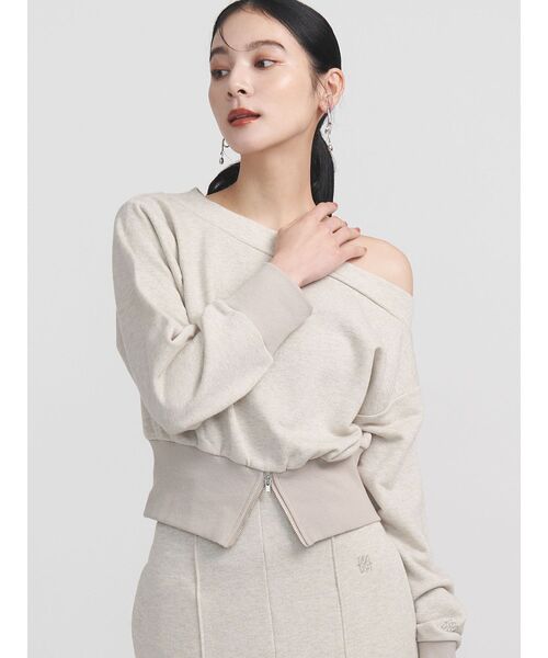 あ*や様 ラグナムーン 新作 新品 ウエストZIPラメスウェットプルオーバー セール】ウエストZIPラメスウェットプルオーバー（スウェット