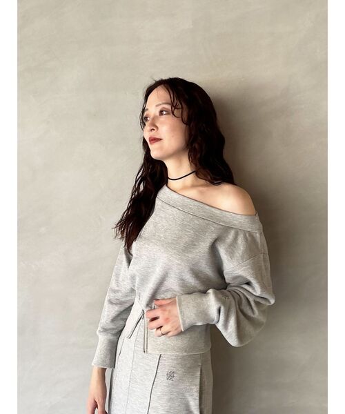 LAGUNAMOON（ラグナムーン）の「ウエストZIPラメスウェットプルオーバー（スウェット・レディース・ベージュ/ライトグレー・FREE）」の8枚目の写真