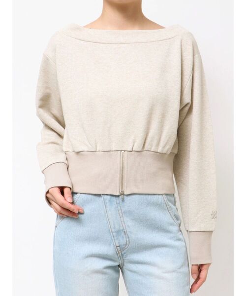 セール】ウエストZIPラメスウェットプルオーバー（スウェット