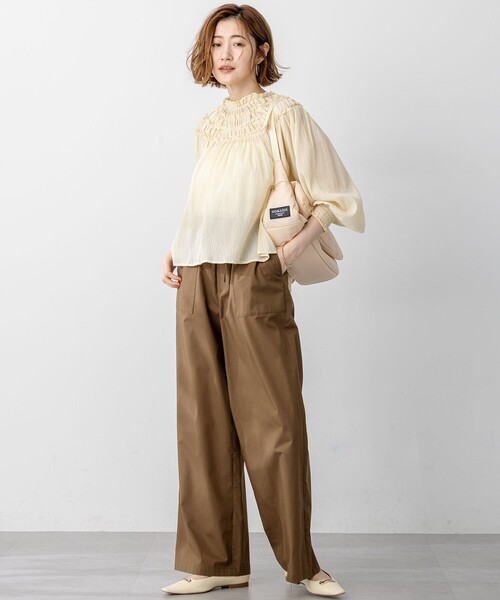 23区 S（ニジュウサンクチイサイサイズ）の「【SLOW/一部店舗限定】コットンクレープ ブラウス（シャツ/ブラウス・レディース・アイボリー系/ダルブルー系・32）」の5枚目の写真