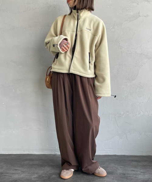 AMERICANA（アメリカーナ）の「[Americana/アメリカーナ] 別注 ワンポイント刺繍ロゴ ショート丈フリースジャケット（その他アウター・レディース・チャコール/ベージュ/ネイビー/レッド・ONE SIZE）」の15枚目の写真