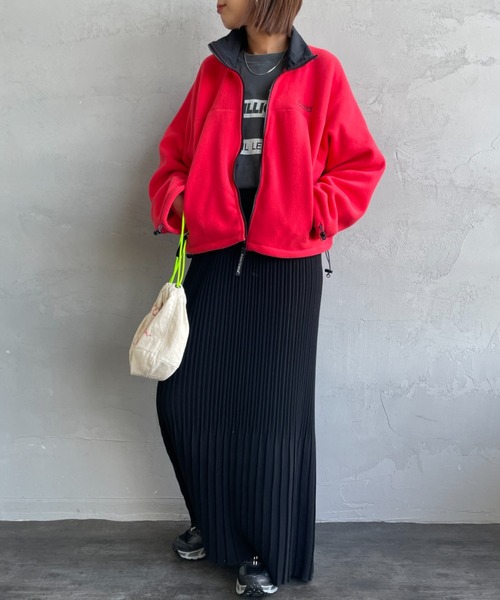 AMERICANA（アメリカーナ）の「[Americana/アメリカーナ] 別注 ワンポイント刺繍ロゴ ショート丈フリースジャケット（その他アウター・レディース・チャコール/ベージュ/ネイビー/レッド・ONE SIZE）」の9枚目の写真