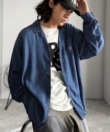 「至福のひととき。」ルーズフィットオープンカラーデニムシャツ（長袖）/Loose Fit Open Collar Denim Shirt