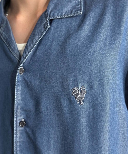 Classical Origin(クラシカルオリジン)の「「至福のひととき。」ルーズフィットオープンカラーデニムシャツ(長袖)/Loose Fit Open Collar Denim Shirt(シャツ/ブラウス・メンズ・ブラック/グレー/インディゴブルー・LARGE/MEDIUM/SMALL)」の4枚目の写真