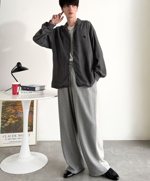 Classical Origin(クラシカルオリジン)の「「至福のひととき。」ルーズフィットオープンカラーデニムシャツ(長袖)/Loose Fit Open Collar Denim Shirt(シャツ/ブラウス・メンズ・ブラック/グレー/インディゴブルー・LARGE/MEDIUM/SMALL)」の13枚目の写真