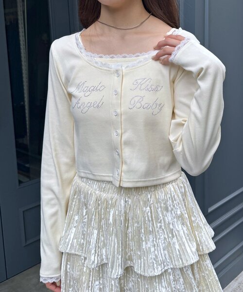 mline（エムライン）の「[mline]レース ストーンキャミSET（Tシャツ/カットソー・レディース・ネイビー/グレー/ブルー/アイボリー・FREE）」の15枚目の写真