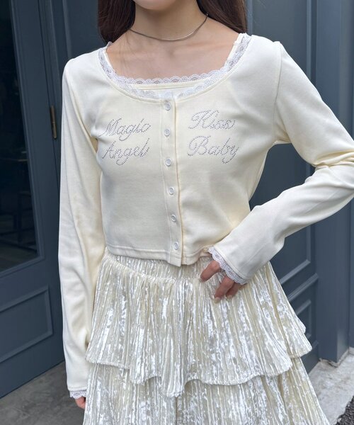 mline（エムライン）の「[mline]レース ストーンキャミSET（Tシャツ/カットソー・レディース・ネイビー/グレー/ブルー/アイボリー・FREE）」の16枚目の写真