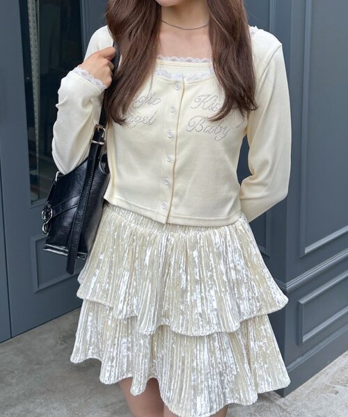 mline（エムライン）の「[mline]レース ストーンキャミSET（Tシャツ/カットソー・レディース・ネイビー/グレー/ブルー/アイボリー・FREE）」の18枚目の写真