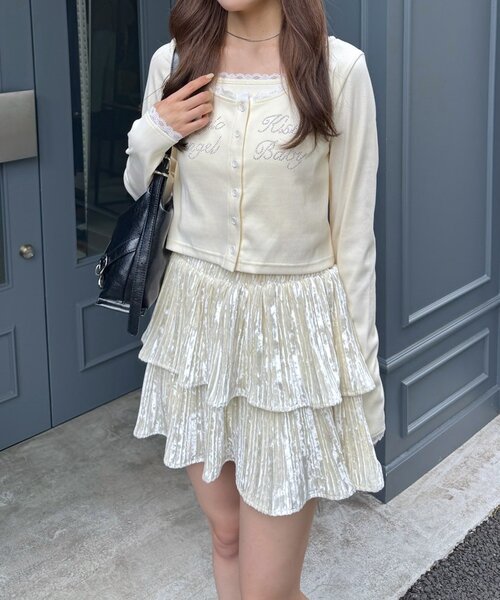 mline（エムライン）の「[mline]レース ストーンキャミSET（Tシャツ/カットソー・レディース・ネイビー/グレー/ブルー/アイボリー・FREE）」の19枚目の写真