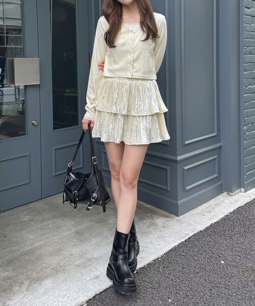 mline（エムライン）の「[mline]レース ストーンキャミSET（Tシャツ/カットソー・レディース・ネイビー/グレー/ブルー/アイボリー・FREE）」の20枚目の写真