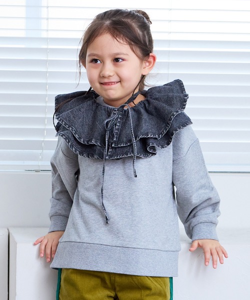 Life Support Products（ライフサポートプロダクツ）の「裏毛ムジトレーナー（スウェット・キッズ・ホワイト系その他/オフホワイト/ブルー/グレー系その他/杢グレー/ピンク/キャメル/グレー系その他2/オレンジ/チャコール・95/90/100/80/110/150/140/130/120）」の3枚目の写真