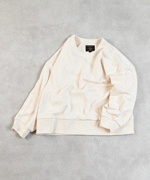 Life Support Products（ライフサポートプロダクツ）の「裏毛ムジトレーナー（スウェット・キッズ・ホワイト系その他/オフホワイト/ブルー/グレー系その他/杢グレー/ピンク/キャメル/グレー系その他2/オレンジ/チャコール・95/90/100/80/110/150/140/130/120）」の2枚目の写真