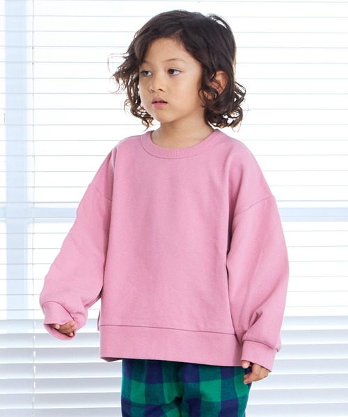 Life Support Products（ライフサポートプロダクツ）の「裏毛ムジトレーナー（スウェット・キッズ・ホワイト系その他/オフホワイト/ブルー/グレー系その他/杢グレー/ピンク/キャメル/グレー系その他2/オレンジ/チャコール・95/90/100/80/110/150/140/130/120）」の9枚目の写真