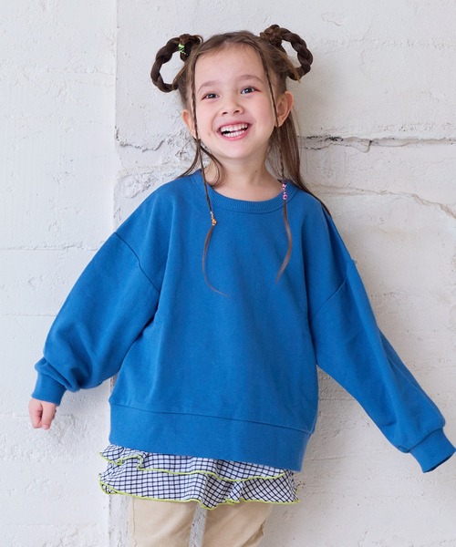 Life Support Products（ライフサポートプロダクツ）の「裏毛ムジトレーナー（スウェット・キッズ・ホワイト系その他/オフホワイト/ブルー/グレー系その他/杢グレー/ピンク/キャメル/グレー系その他2/オレンジ/チャコール・95/90/100/80/110/150/140/130/120）」の7枚目の写真