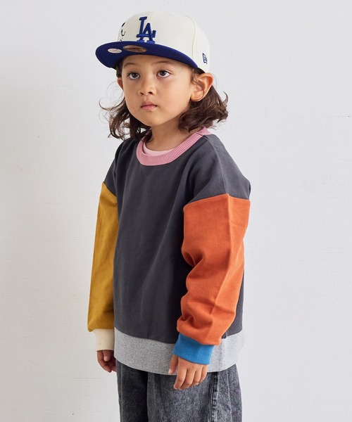 Life Support Products（ライフサポートプロダクツ）の「裏毛ムジトレーナー（スウェット・キッズ・ホワイト系その他/オフホワイト/ブルー/グレー系その他/杢グレー/ピンク/キャメル/グレー系その他2/オレンジ/チャコール・95/90/100/80/110/150/140/130/120）」の6枚目の写真