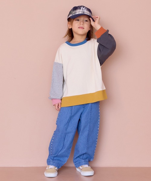 Life Support Products（ライフサポートプロダクツ）の「裏毛ムジトレーナー（スウェット・キッズ・ホワイト系その他/オフホワイト/ブルー/グレー系その他/杢グレー/ピンク/キャメル/グレー系その他2/オレンジ/チャコール・95/90/100/80/110/150/140/130/120）」の14枚目の写真