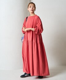 ワンピース/ドレス（レッド/赤色系・ティアード）ファッション