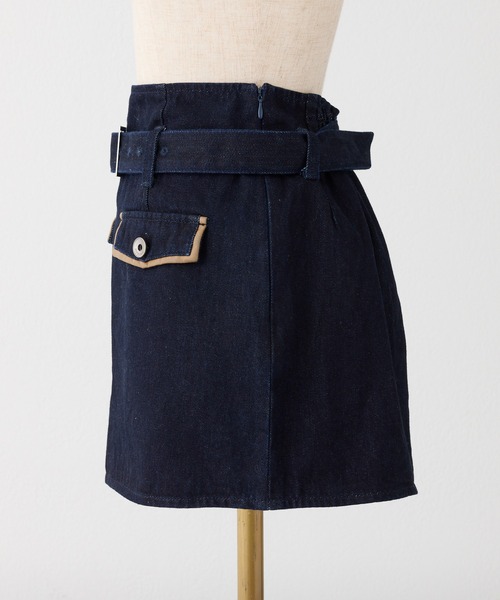 ナイスクラップ NICECLAUP パイピングジャケット ティアードミニスカート セール】【セットアップ対応】ベルト付きパイピングミニスカート