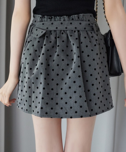 セール】【セットアップ対応】ベルト付きパイピングミニスカート