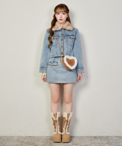 one after another NICE CLAUP(ワンアフターアナザーナイスクラップ)の「【セットアップ対応】ベルト付きパイピングミニスカート(スカート・レディース・ブルー/グレー系その他/ネイビー・FREE)」の7枚目の写真