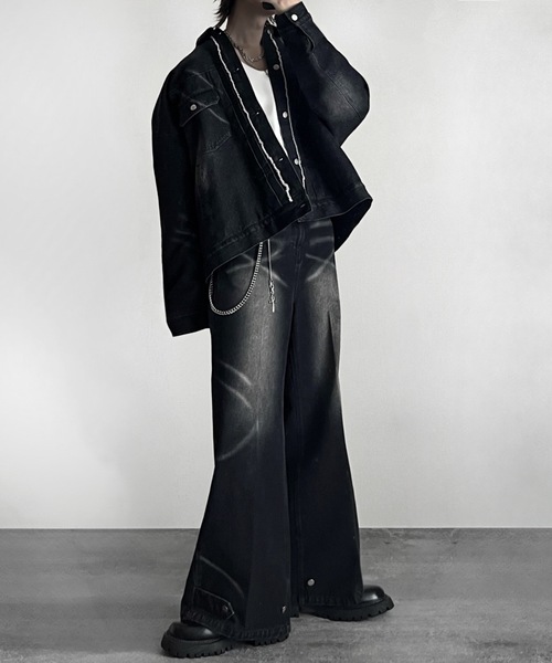 ADRER（アドラー）の「Blast Denim Padded Blouson / ブラストデニムパテッド(中綿)ブルゾン（デニムジャケット・メンズ・ブラック・L/M/S/XS）」の20枚目の写真