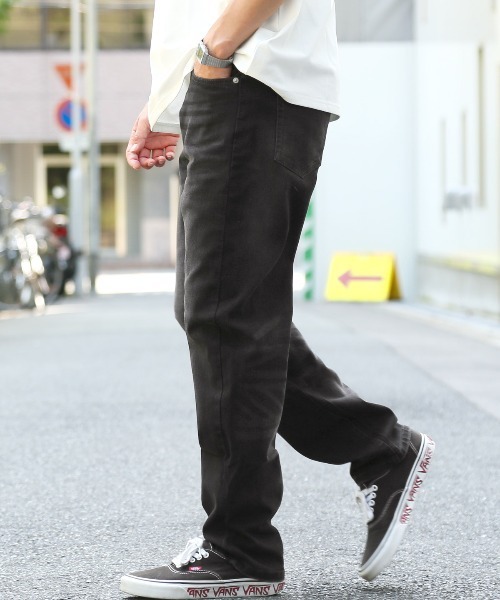 ワイドストレッチデニムパンツ（デニムパンツ）｜LUXSTYLE（ラグ