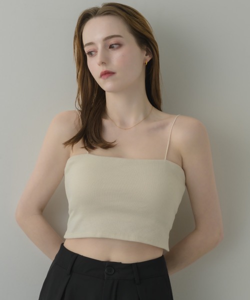 muku（ムク）の「SHORT CAMISOLE/in bra（キャミソール・レディース・アイボリー/ブラック/ホワイト・FREE）」の6枚目の写真