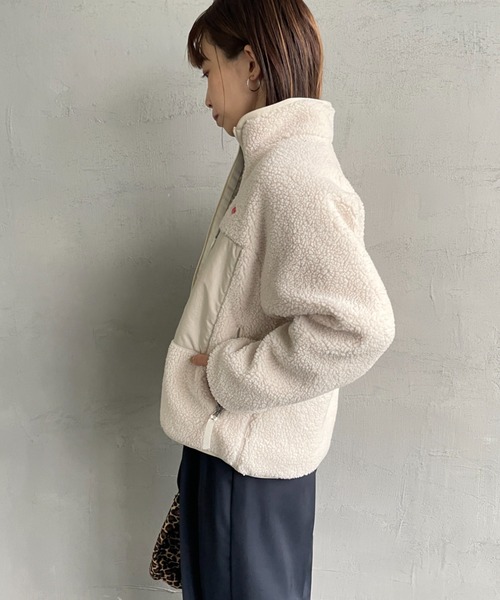 DANTON（ダントン）の「[DANTON/ダントン] スタンドカラー インサレーションボアフリースジャケット（ブルゾン・レディース・アイボリー/ブラック・S/M）」の8枚目の写真