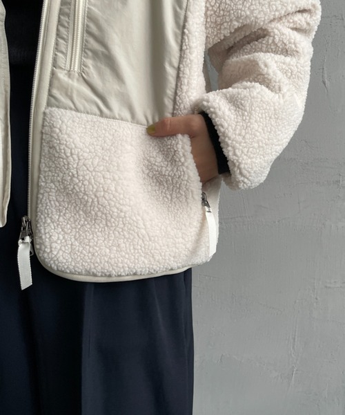 DANTON（ダントン）の「[DANTON/ダントン] スタンドカラー インサレーションボアフリースジャケット（ブルゾン・レディース・アイボリー/ブラック・S/M）」の16枚目の写真