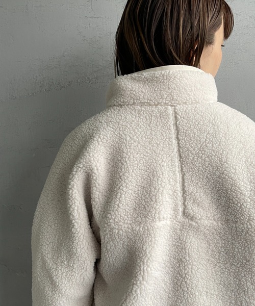 DANTON（ダントン）の「[DANTON/ダントン] スタンドカラー インサレーションボアフリースジャケット（ブルゾン・レディース・アイボリー/ブラック・S/M）」の15枚目の写真