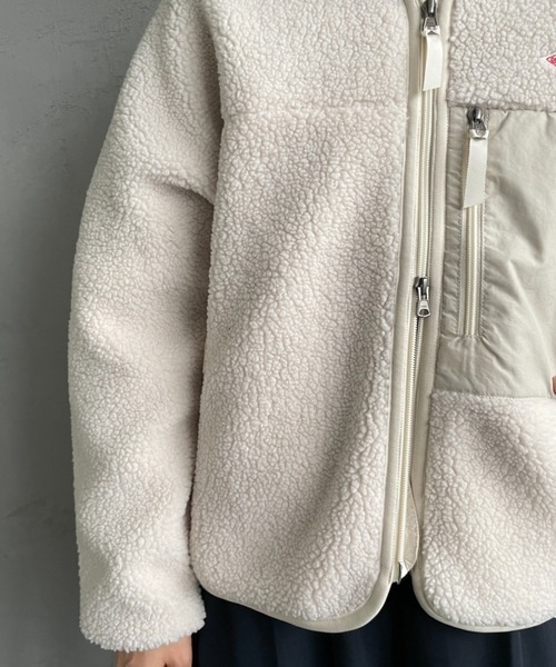 DANTON（ダントン）の「[DANTON/ダントン] スタンドカラー インサレーションボアフリースジャケット（ブルゾン・レディース・アイボリー/ブラック・S/M）」の14枚目の写真