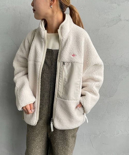 DANTON（ダントン）の「[DANTON/ダントン] スタンドカラー インサレーションボアフリースジャケット（ブルゾン・レディース・アイボリー/ブラック・S/M）」の18枚目の写真