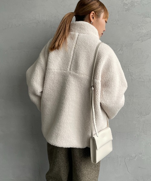 DANTON（ダントン）の「[DANTON/ダントン] スタンドカラー インサレーションボアフリースジャケット（ブルゾン・レディース・アイボリー/ブラック・S/M）」の19枚目の写真