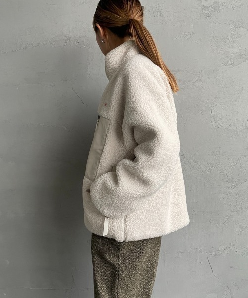 DANTON（ダントン）の「[DANTON/ダントン] スタンドカラー インサレーションボアフリースジャケット（ブルゾン・レディース・アイボリー/ブラック・S/M）」の20枚目の写真