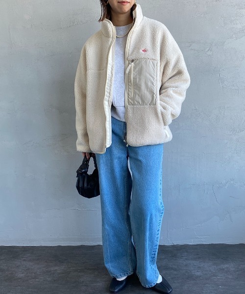 DANTON/ダントン] スタンドカラー インサレーションボアフリース