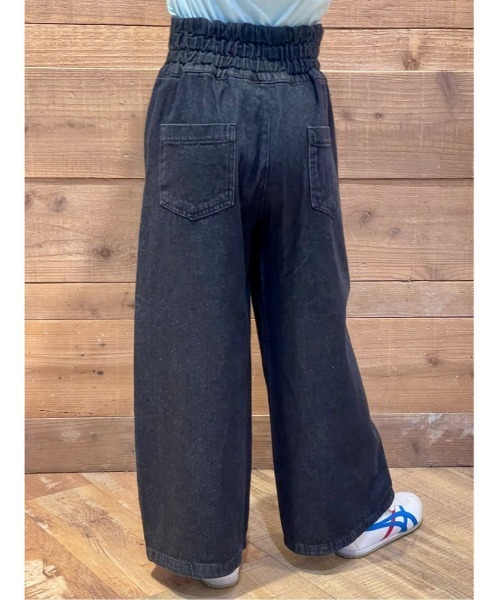 Right-on(ライトオン)の「【VIVIAN BLUE】レースアップワイドデニムパンツ/綿100 (ガールズ/通学/公園/お出かけ/プレゼント)(デニムパンツ・キッズ・ブラック/ダークインディゴブルー・150/160/130/140)」の10枚目の写真