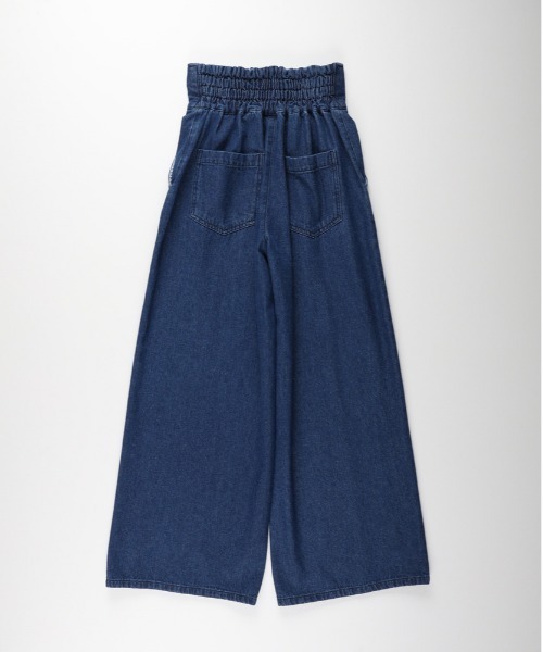 Right-on(ライトオン)の「【VIVIAN BLUE】レースアップワイドデニムパンツ/綿100 (ガールズ/通学/公園/お出かけ/プレゼント)(デニムパンツ・キッズ・ブラック/ダークインディゴブルー・150/160/130/140)」の11枚目の写真