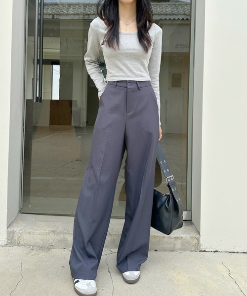 Ada.(エイダ)の「センタープレス ストレート スラックスパンツ(スラックス・レディース・グレー/ブラック/ベージュ・M/L)」の20枚目の写真