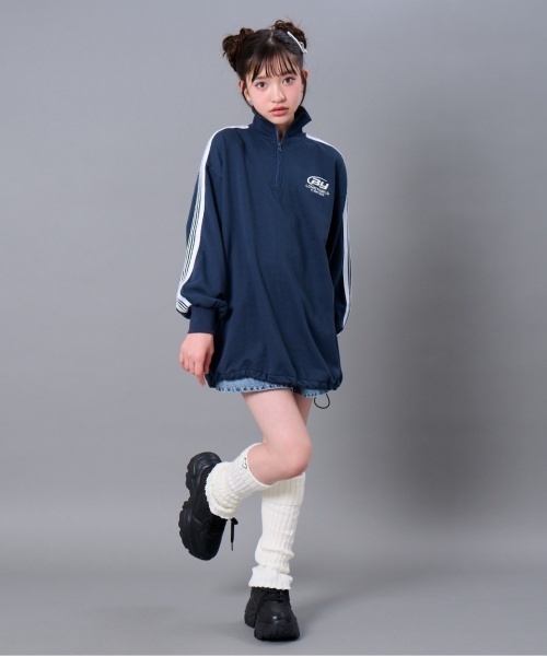 by LOVEiT（バイラビット）の「ハーフジップチュニック（ワンピース・キッズ・サックスブルー/ネイビー・150cm/140cm/160cm/120cm/130cm）」の11枚目の写真