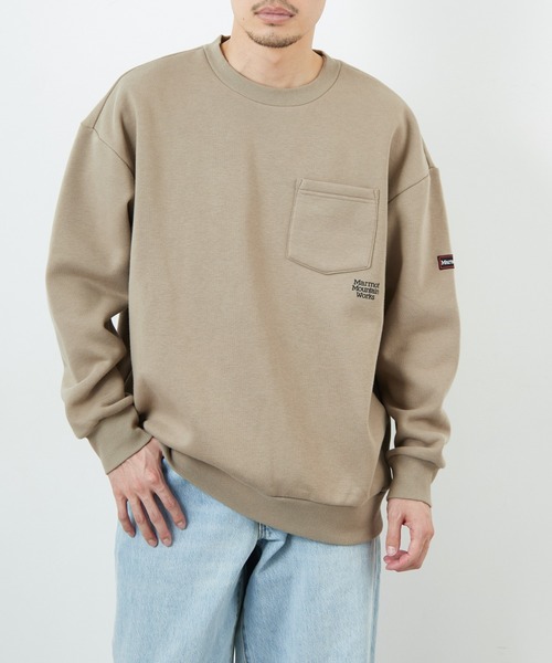 【新品未使用‼︎】 io着用 marmot スウェット　ブルゾン　L グレー Marmot/マーモット] 別注 ワンポイントロゴ ポケットスウェット