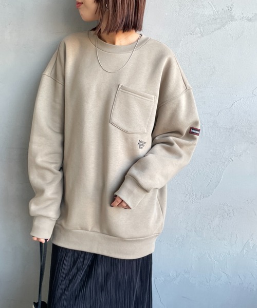 MARMOT（マーモット）の「[Marmot/マーモット] 別注 ワンポイントロゴ ポケットスウェット（スウェット・レディース・ブラック/ベージュ・XL/L/M/S）」の7枚目の写真
