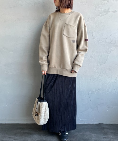 MARMOT（マーモット）の「[Marmot/マーモット] 別注 ワンポイントロゴ ポケットスウェット（スウェット・レディース・ブラック/ベージュ・XL/L/M/S）」の6枚目の写真