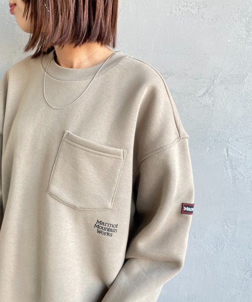 MARMOT（マーモット）の「[Marmot/マーモット] 別注 ワンポイントロゴ ポケットスウェット（スウェット・レディース・ブラック/ベージュ・XL/L/M/S）」の14枚目の写真