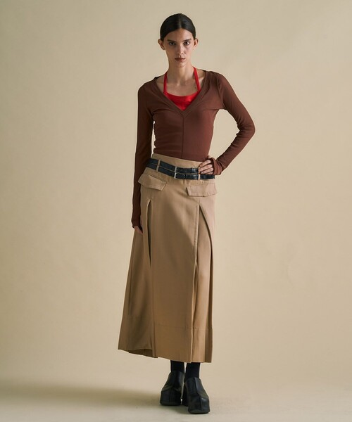 UNITED TOKYO(ユナイテッドトウキョウ)の「【3way】Cool Cotton Cami & Long Tee|ウォッシャブル/細見え/レイヤードトップス(Tシャツ/カットソー・レディース・ブラウン/ブラック/ベージュ・FREE)」の2枚目の写真