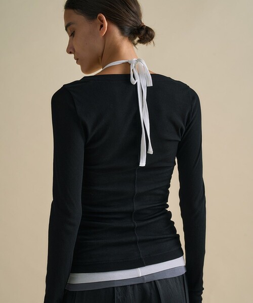 UNITED TOKYO(ユナイテッドトウキョウ)の「【3way】Cool Cotton Cami & Long Tee|ウォッシャブル/細見え/レイヤードトップス(Tシャツ/カットソー・レディース・ブラウン/ブラック/ベージュ・FREE)」の5枚目の写真