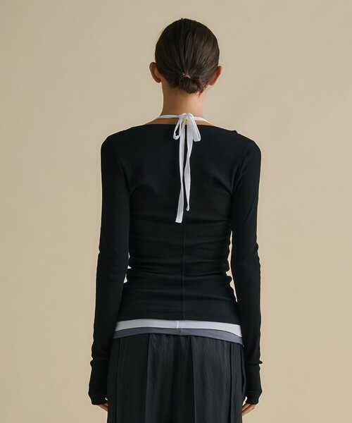 UNITED TOKYO(ユナイテッドトウキョウ)の「【3way】Cool Cotton Cami & Long Tee|ウォッシャブル/細見え/レイヤードトップス(Tシャツ/カットソー・レディース・ブラウン/ブラック/ベージュ・FREE)」の9枚目の写真