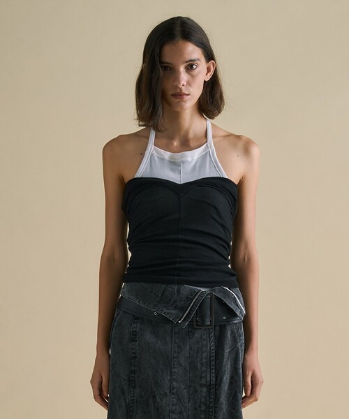 UNITED TOKYO(ユナイテッドトウキョウ)の「【3way】Cool Cotton Cami & Long Tee|ウォッシャブル/細見え/レイヤードトップス(Tシャツ/カットソー・レディース・ブラウン/ブラック/ベージュ・FREE)」の10枚目の写真