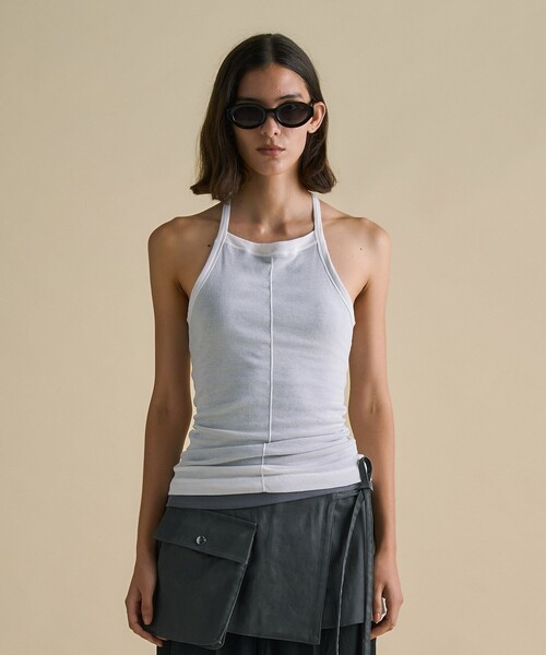 UNITED TOKYO(ユナイテッドトウキョウ)の「【3way】Cool Cotton Cami & Long Tee|ウォッシャブル/細見え/レイヤードトップス(Tシャツ/カットソー・レディース・ブラウン/ブラック/ベージュ・FREE)」の13枚目の写真